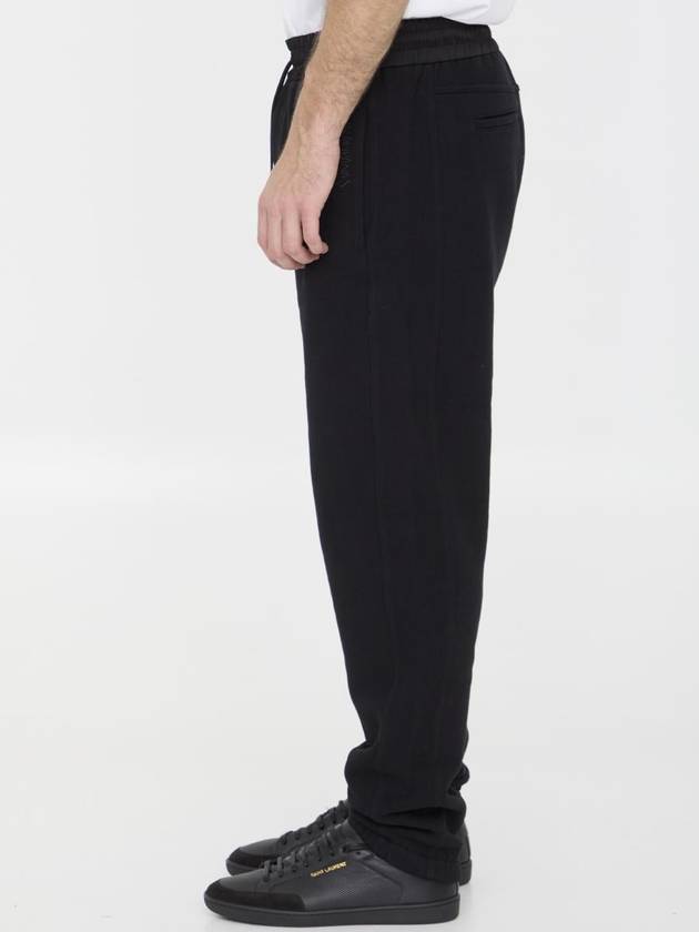 Molleton Doux Gots Track Pants Black - SAINT LAURENT - BALAAN 4