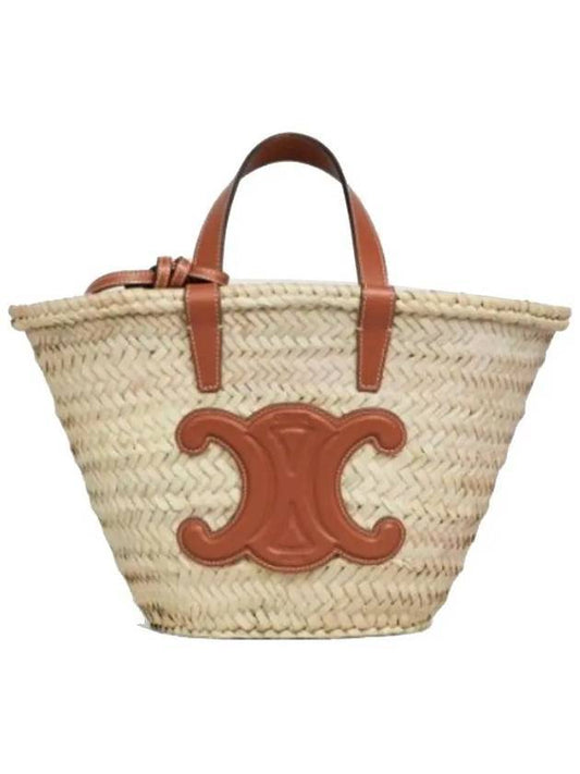 Triomphe Classic Pannier Rattan Tote Bag Tan - CELINE - BALAAN 1