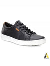 Men's Soft 7 M Leather Low Top Sneakers Black - ECCO - BALAAN 2