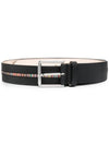 Signature Striped Leather Belt Black - PAUL SMITH - BALAAN 2