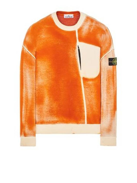 Hand Sprayed Airbrush Treatment Crew Neck Sweatshirt  Orange - STONE ISLAND - BALAAN 2