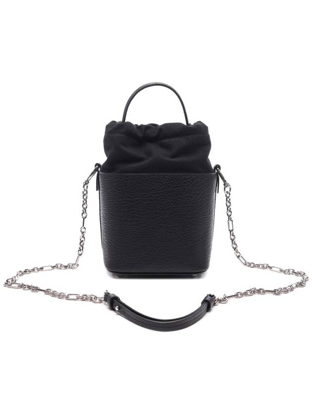 5AC Number Logo Texture Leather Bucket Bag Black - MAISON MARGIELA - BALAAN 5