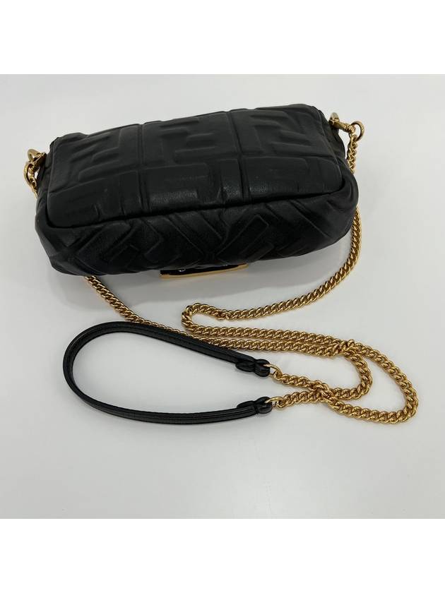 Mini Baguette Chain Cross Bag Black 8BS017 - FENDI - BALAAN 8