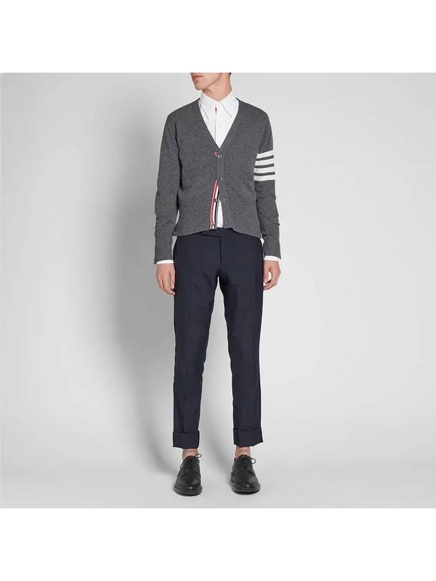 Men's Diagonal Classic Cashmere Cardigan Mid Grey - THOM BROWNE - BALAAN 9