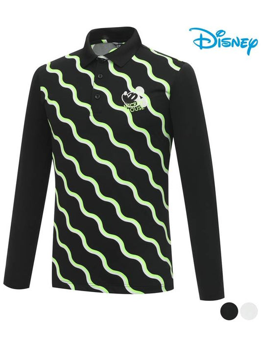 color combination wavy long-sleeved collar T-shirt DO1MTS003 - DISNEY GOLF - BALAAN 2