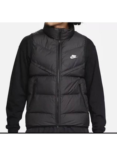 Embroidered Logo Padded Vest Black - NIKE - BALAAN 2