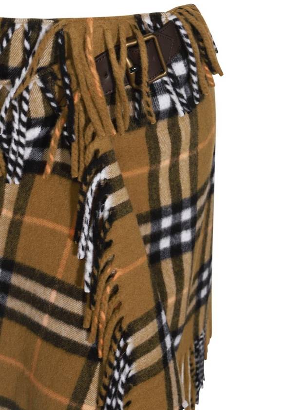 Check Wool Cashmere A-Line Skirt Oxide - BURBERRY - BALAAN 4