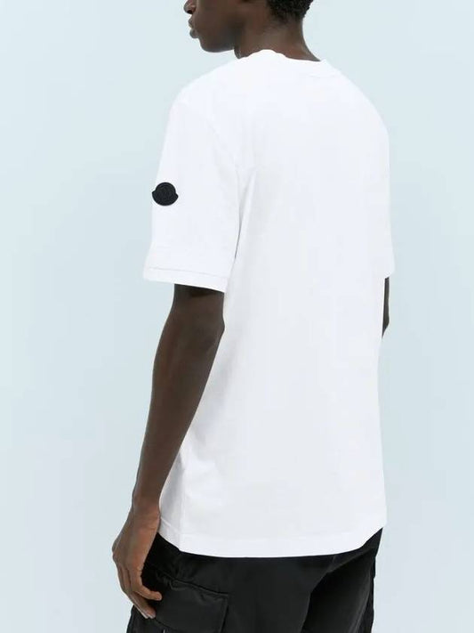 Men s Lettering Embroidery Logo Short Sleeve T Shirt White 8C00002 89A17 001 - MONCLER - BALAAN 2