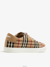 Vintage Check and Leather Sneakers Archive Beige - BURBERRY - BALAAN 4