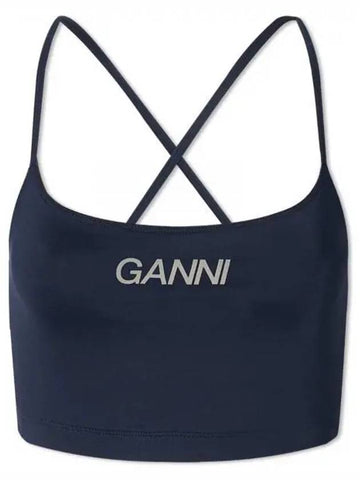 Active Strap Sleeveless Navy - GANNI - BALAAN 1