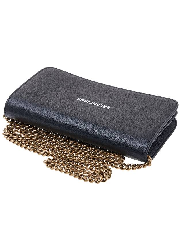 Cash Chain Wallet Mini Calfskin Cross Bag Black - BALENCIAGA - BALAAN 5