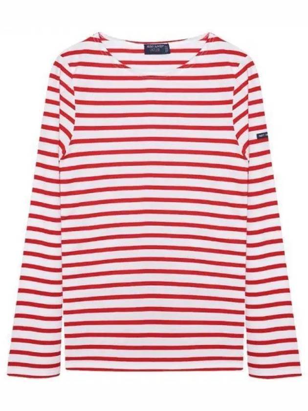 Minquiers Modern Stripe Long Sleeve T-Shirt Red - SAINT JAMES - BALAAN 1