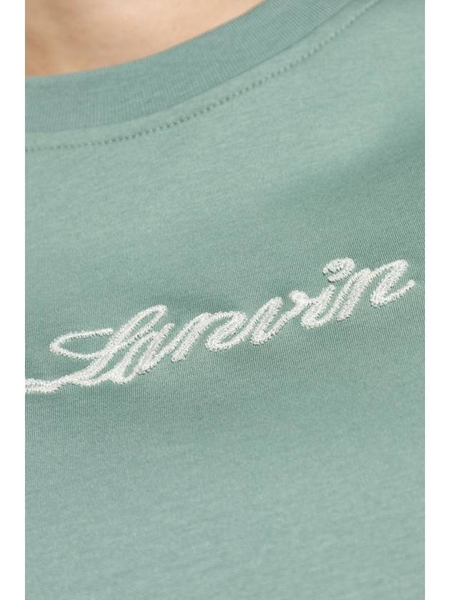 Lanvin T-shirt With Embroidered Logo, Women's, Green - LANVIN - BALAAN 5