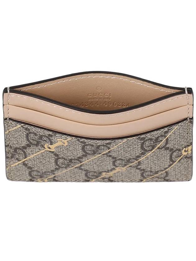 GG Supreme Horsebit Print Card Wallet Beige Ebony - GUCCI - BALAAN 6