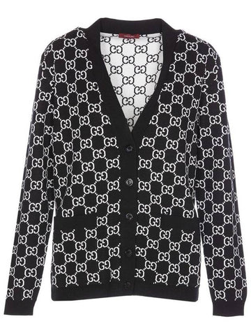 Reversible GG Wool Jacquard Cardigan Grey - GUCCI - BALAAN 1