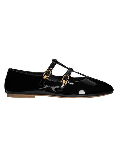 Les Patent Calfskin Ballerines Black - CELINE - BALAAN 1