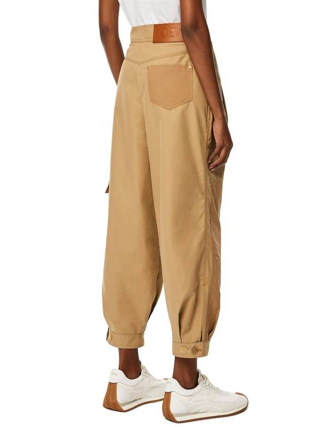 Balloon Fluid Cotton Straight Pants Brown - LOEWE - BALAAN.