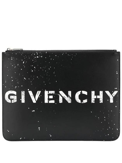 Logo Zipper Clutch Bag Black - GIVENCHY - BALAAN 2