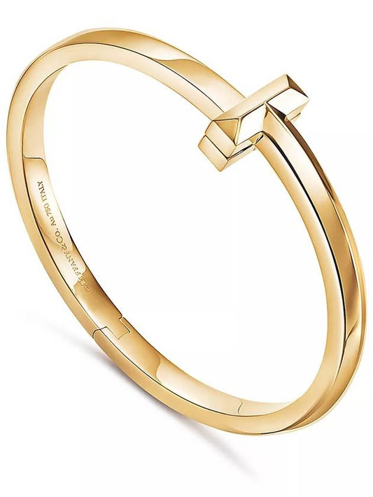 Tiffany T T1 Wide Hinged Bangle 18K Gold 68127092 - TIFFANY & CO. - BALAAN 1