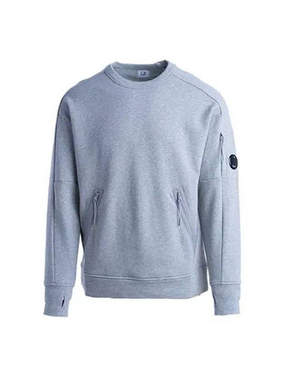 Men's Diagonal Lens Wappen Crew Neck Sweatshirt Grey - CP COMPANY - BALAAN 2