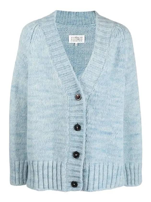 Botanical Dyed V-Neck Knit Cardigan Pale Blue - MAISON MARGIELA - BALAAN 2