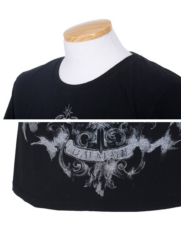 W5HJ601 1519 176 Men's Black Short Sleeve TShirt - BALMAIN - BALAAN 4