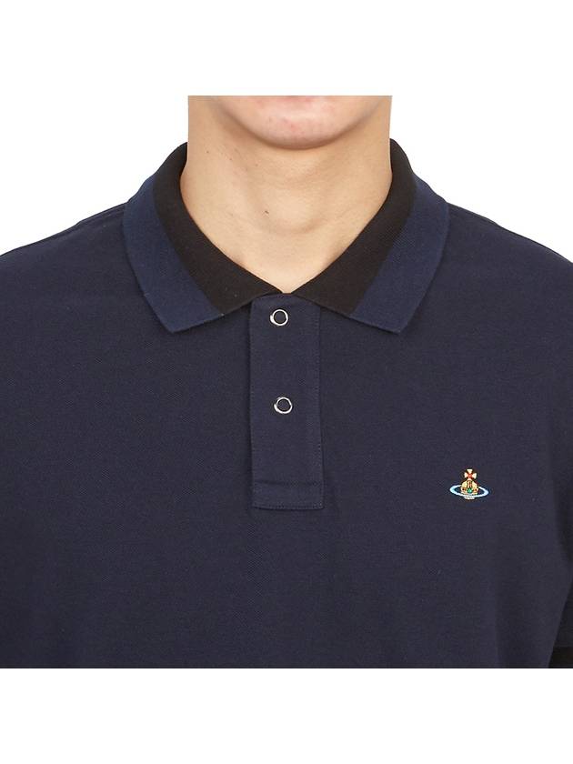 Classic ORB Logo Polo Shirt Navy - VIVIENNE WESTWOOD - BALAAN 6