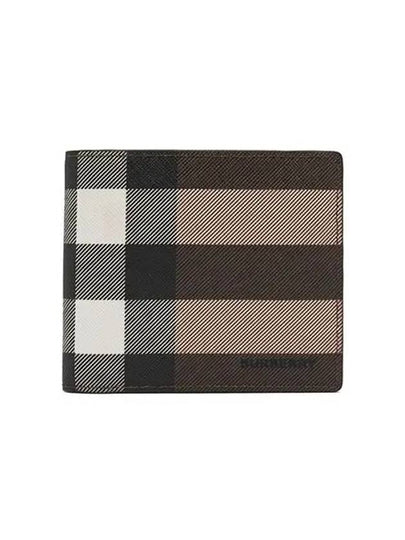 Check Leather International Bifold Wallet Dark Birch Brown - BURBERRY - BALAAN 2