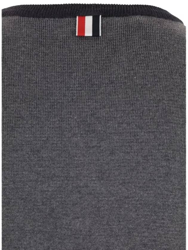 RWB Striped Crew Neck Knit Top Grey - THOM BROWNE - BALAAN 5