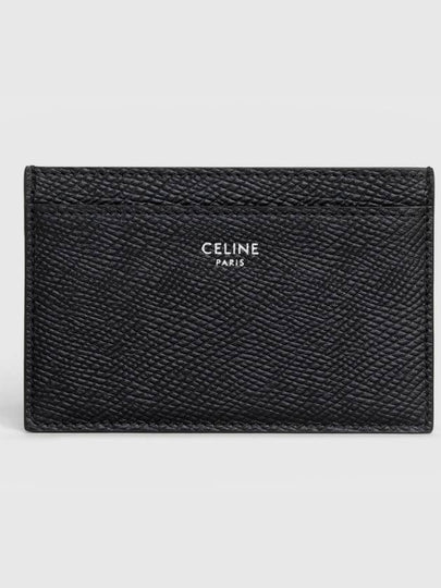 Logo Grain Card Wallet Black - CELINE - BALAAN 2