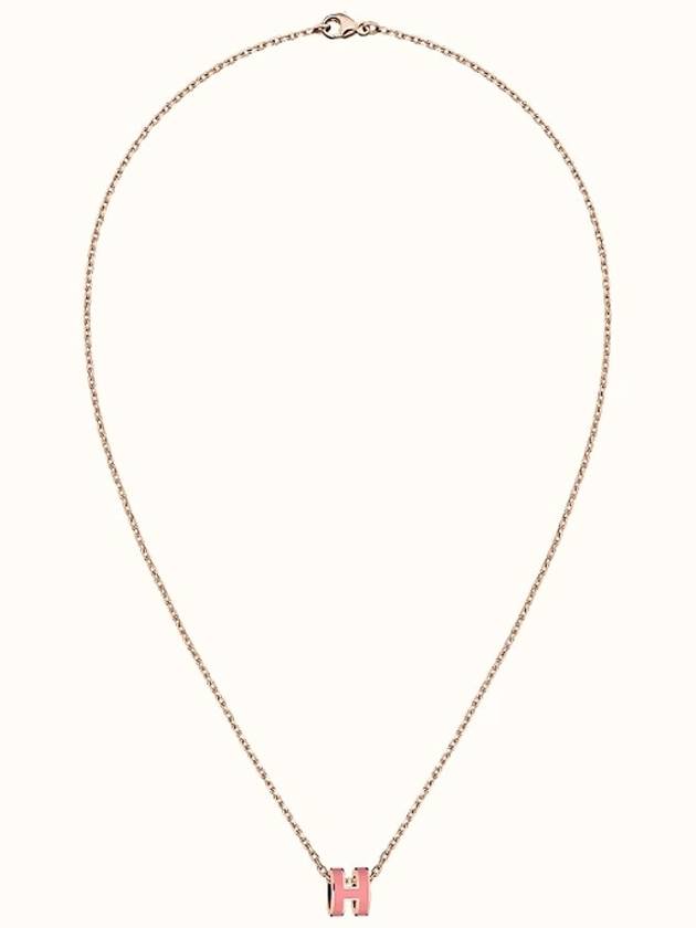 Mini Pop H Pendant Necklace Rose Gold - HERMES - BALAAN 3