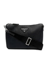 Triangle Logo Saffiano Leather Cross Bag Black - PRADA - BALAAN 3