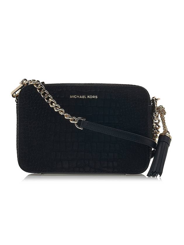 Jet Set Medium Crocodile Embossed Leather Cross Bag Black - MICHAEL KORS - BALAAN 2