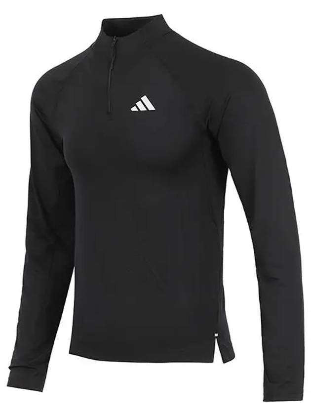 1/4 Zip-Up Training Long Sleeve T-Shirt Black - ADIDAS - BALAAN 3