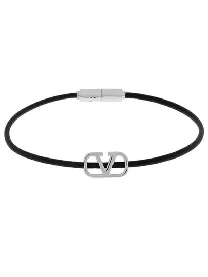 V Logo Signature Bracelet Black - VALENTINO - BALAAN 2