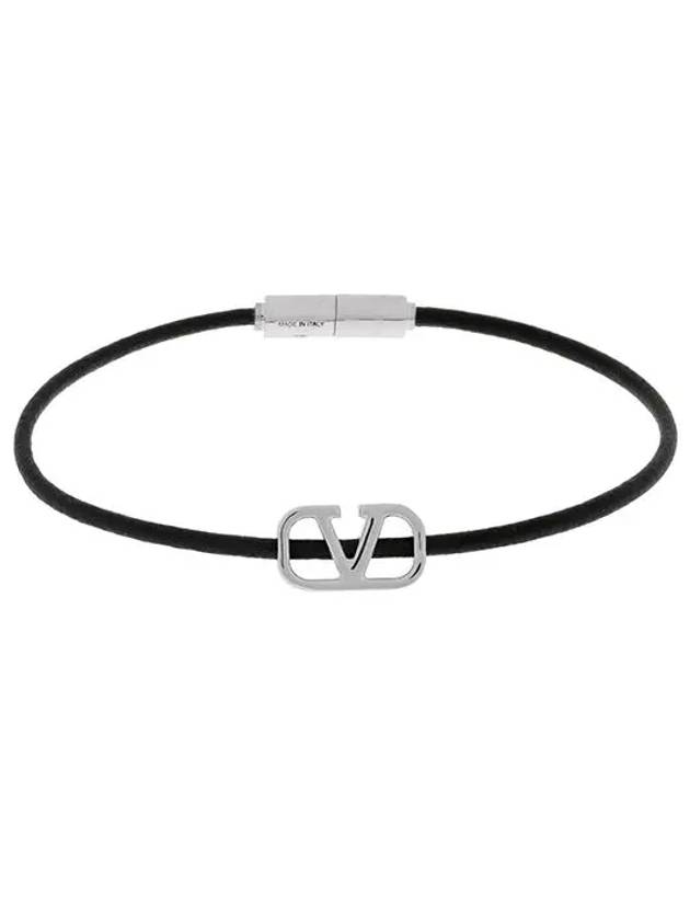 V Logo Signature Bracelet Black - VALENTINO - BALAAN 5