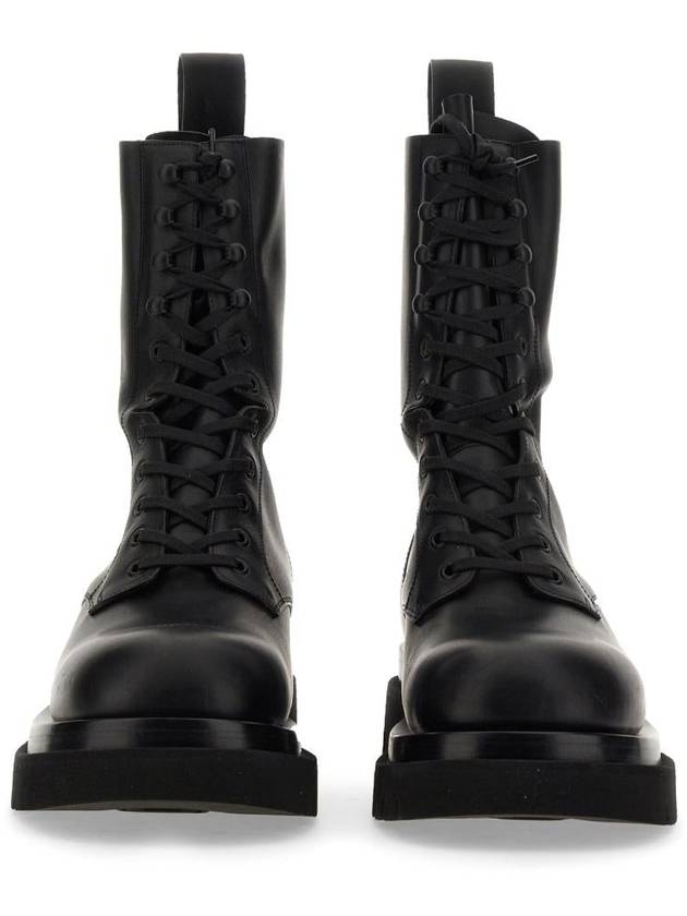 Lug Lace-Up Worker Boots Black - BOTTEGA VENETA - BALAAN 4