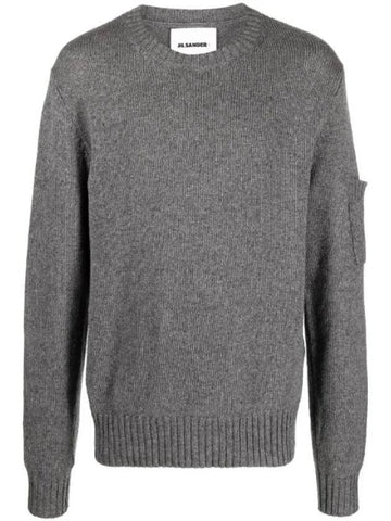 Pocket Wool Knit Top Grey - JIL SANDER - BALAAN 1