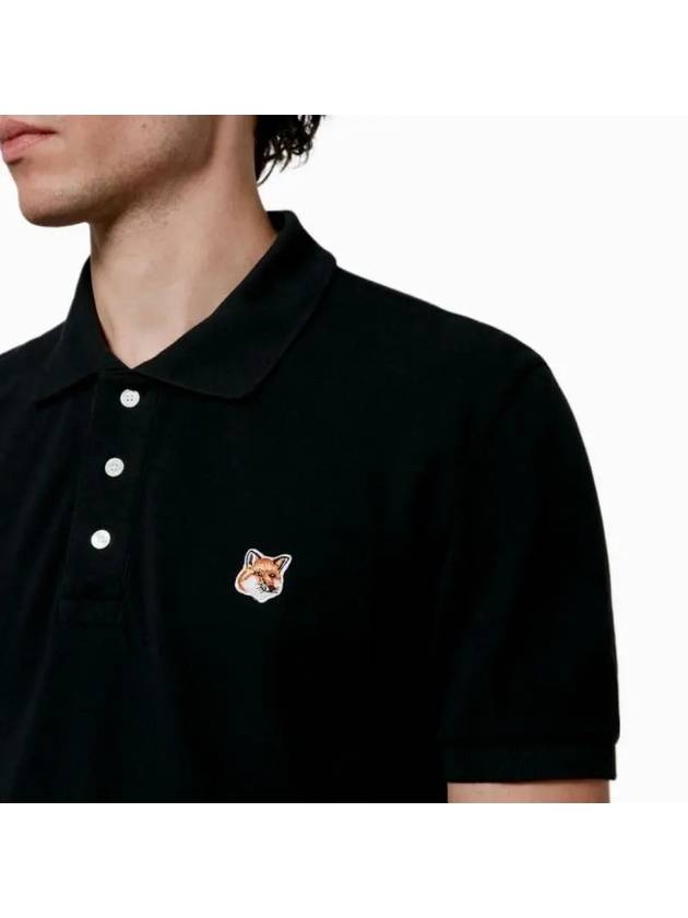 Fox Head Patch Cotton Polo Shirt Black - MAISON KITSUNE - BALAAN 6