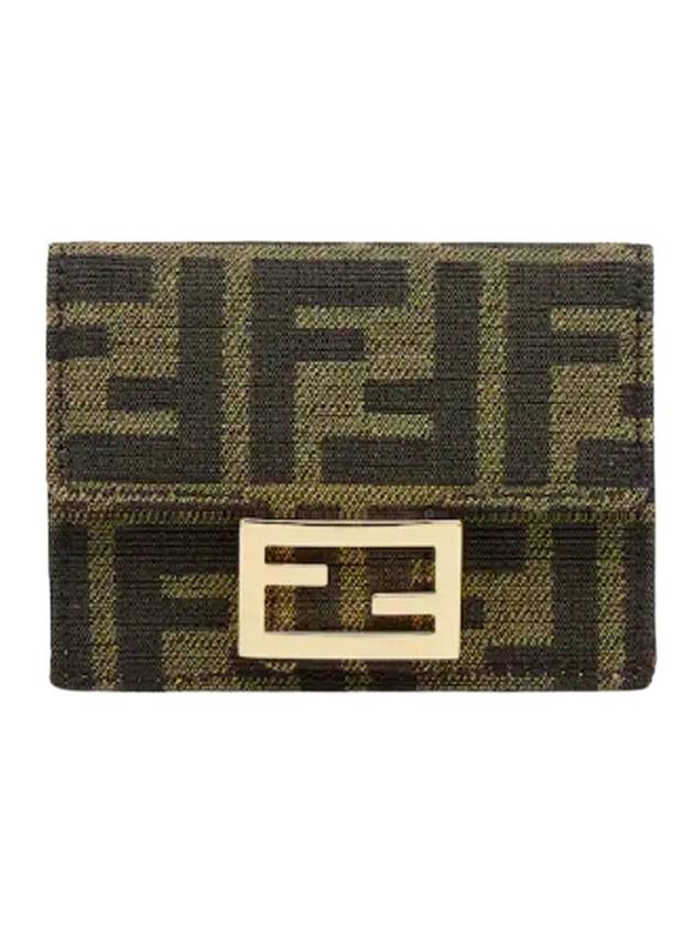 Baguette Micro Tri-fold Half Wallet Brown - FENDI - BALAAN 1