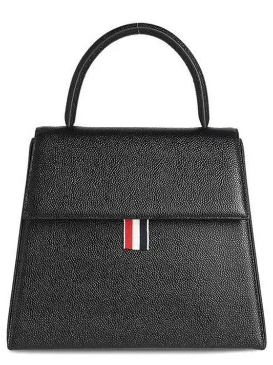 Trapeze Leather Tote Bag Black - THOM BROWNE - BALAAN 2