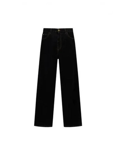 Flocked Denim Straight Jeans Black - MARNI - BALAAN 2