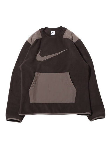 Swoosh Polar Fleece Sweatshirt Chocolate Brown - NIKE - BALAAN 1