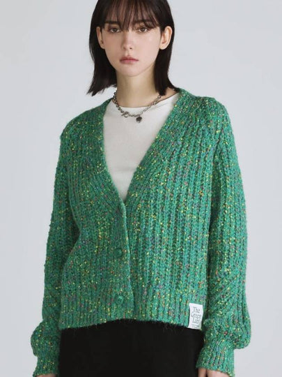 Nep Yarn Crop Cardigan Green - THE GREEN LAB - BALAAN 2