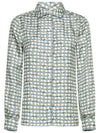 Geometric Pattern Silk Long Sleeve Shirt Natural Green - MAX MARA - BALAAN 1