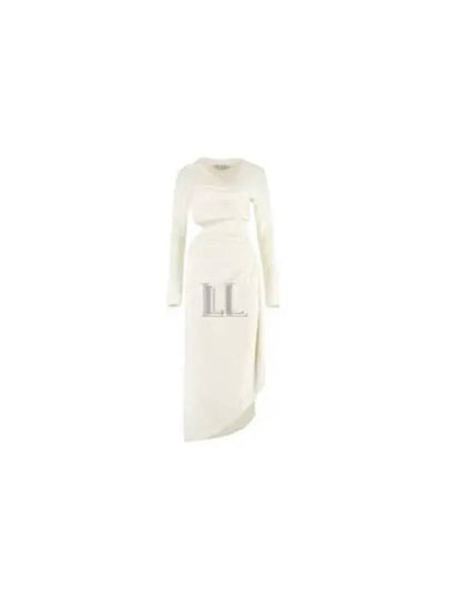 Draped Cut-Out Midi Dress White - OFF WHITE - BALAAN 2