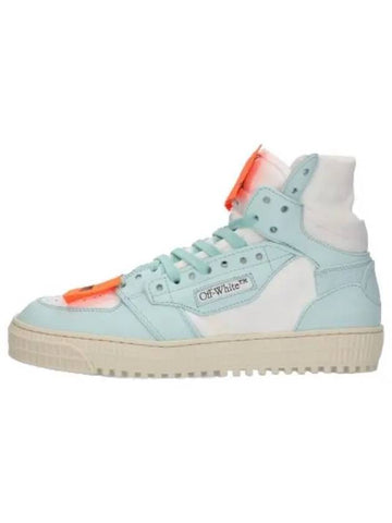 Off Court High Top Sneakers Optical White Aqua Blue - OFF WHITE - BALAAN 1