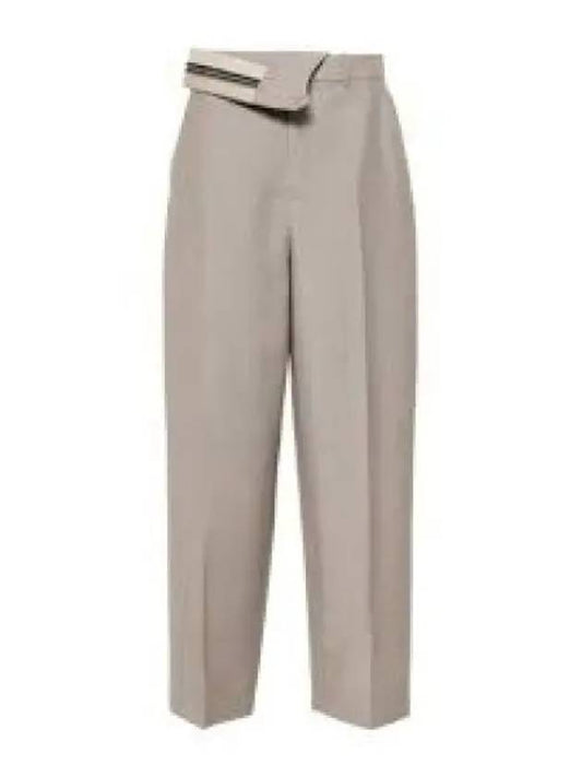 Mohair Wool Carrot Fit Straight Pants Grey - FENDI - BALAAN 2