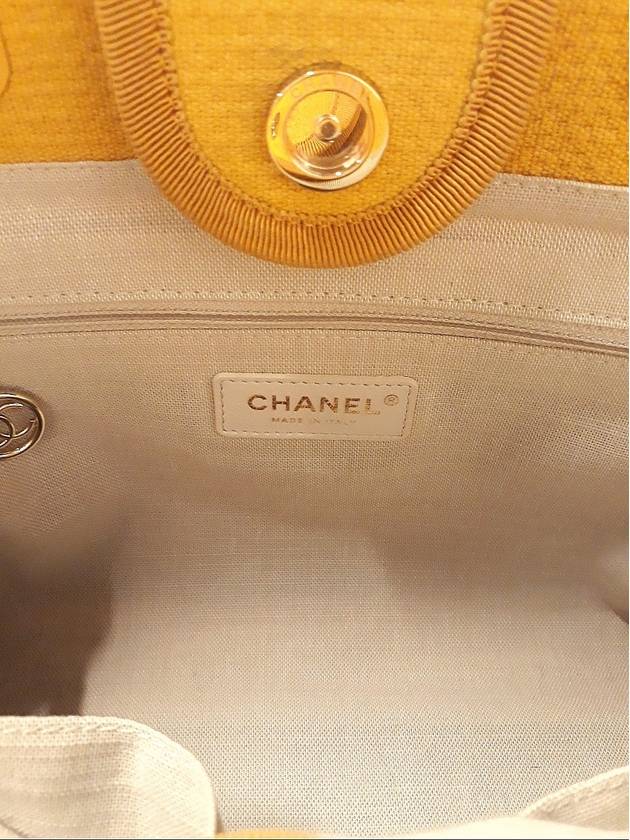 Women s Deauville Tote and Chain Shoulder Bag Mustard Color Condition A - CHANEL - BALAAN 9