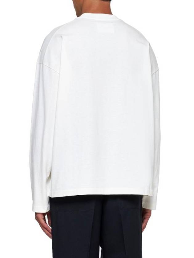 Logo Print Cotton Long Sleeve T-Shirt White - JIL SANDER - BALAAN 5